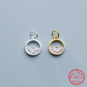 925 Sterling Silver CZ Zircon Women Charms for Necklaces Pendant DIY