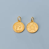 925 Sterling Silver Queen Coin Dangle Charms for Necklaces Pendant