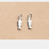 925 Sterling Silver Fish Bone Charms for Bracelet Jewelry Making Women Gift
