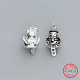 Vintage 925 Silver Lucky Cat Charms for DIY Jewelry