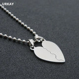 URAKY Stainless Steel Heart Necklace Pendant, DIY Logo Jewelry
