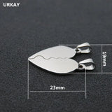 URAKY Stainless Steel Heart Necklace Pendant, DIY Logo Jewelry