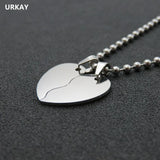 URAKY Stainless Steel Heart Necklace Pendant, DIY Logo Jewelry