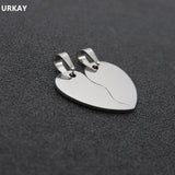 URAKY Stainless Steel Heart Necklace Pendant, DIY Logo Jewelry