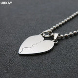 URAKY Stainless Steel Heart Necklace Pendant, DIY Logo Jewelry
