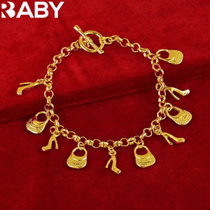 URBABY 24K High Heeled Shoes Charm Bracelet
