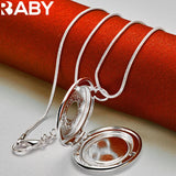 925 Silver Oval Photo Frame Pendant Necklace for Wedding