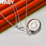 925 Silver Oval Photo Frame Pendant Necklace for Wedding