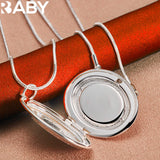 925 Silver Oval Photo Frame Pendant Necklace for Wedding