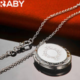925 Silver Oval Photo Frame Pendant Necklace for Wedding