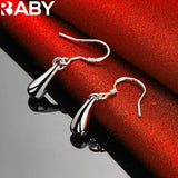 URBABY 925 Silver Water Droplets Drop Earrings Wedding Party Charm Jewelry