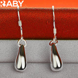 URBABY 925 Silver Water Droplets Drop Earrings Wedding Party Charm Jewelry