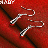 URBABY 925 Silver Water Droplets Drop Earrings Wedding Party Charm Jewelry
