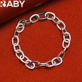 URBABY 925 Silver Circle Chain Bracelet Wedding Engagement Charm Party Jewelry