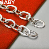 URBABY 925 Silver Circle Chain Bracelet Wedding Engagement Charm Party Jewelry