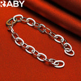 URBABY 925 Silver Circle Chain Bracelet Wedding Engagement Charm Party Jewelry