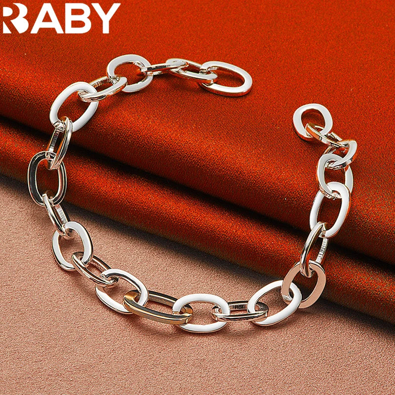 URBABY 925 Silver Circle Chain Bracelet Wedding Engagement Charm Party Jewelry
