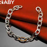 URBABY 925 Silver Circle Chain Bracelet Wedding Engagement Charm Party Jewelry