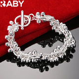 925 Silver Grape Beads Bracelet Chain Lady Wedding Party Jewelry Gift