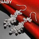 URBABY 925 Silver Grape Beads Bracelet Earrings Set