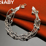 URBABY 925 Silver Grape Beads Bracelet Earrings Set