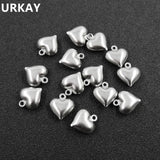 URKAY Stainless Steel Love Heart Charm Pendant 100pcs