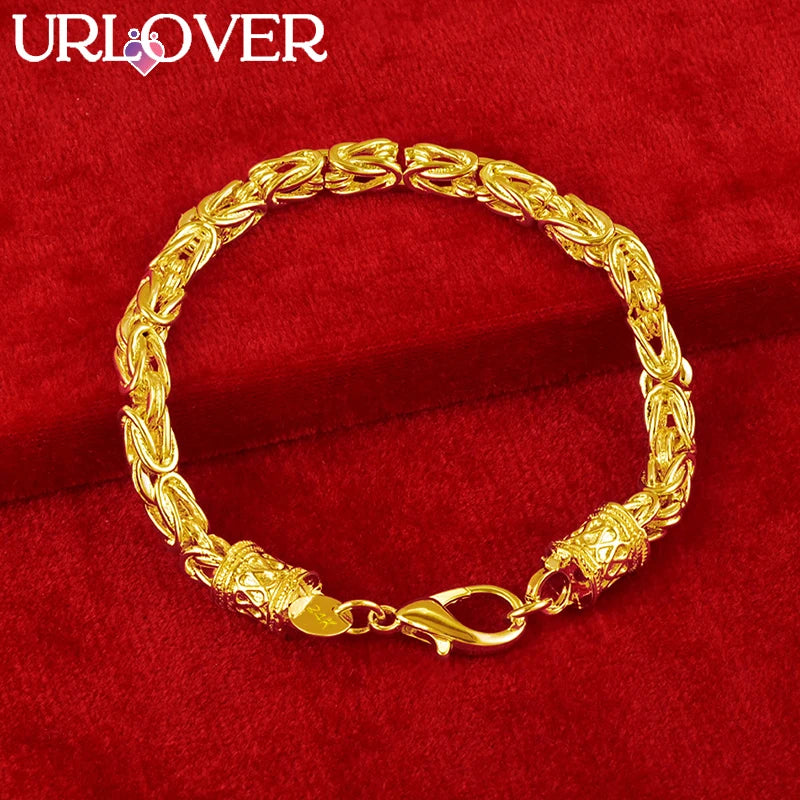 24K Bracelet Keel Chain Hip Hop Bracelets For Woman Man