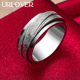 925 Silver Rotatable Ring Frosted Party Wedding Jewelry