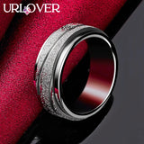 925 Silver Rotatable Ring Frosted Party Wedding Jewelry
