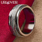 925 Silver Rotatable Ring Frosted Party Wedding Jewelry