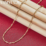 24K Clavicle Chain Necklace Wedding Engagement Party Jewelry