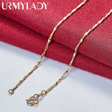 24K Clavicle Chain Necklace Wedding Engagement Party Jewelry