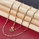 24K Clavicle Chain Necklace Wedding Engagement Party Jewelry