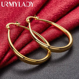 24K Water Drop Earrings Wedding Engagement Gift Charm Jewelry
