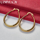 24K Water Drop Earrings Wedding Engagement Gift Charm Jewelry