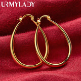 24K Water Drop Earrings Wedding Engagement Gift Charm Jewelry