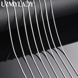 925 Silver 5pcs/Lot 1MM Snake Chain Necklace for Women Men
