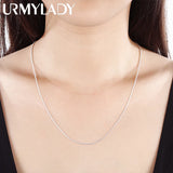 925 Silver 5pcs/Lot 1MM Snake Chain Necklace for Women Men