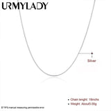 925 Silver 5pcs/Lot 1MM Snake Chain Necklace for Women Men