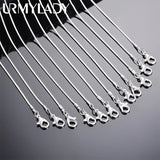 925 Silver 5pcs/Lot 1MM Snake Chain Necklace for Women Men