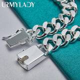925 Sterling Silver 10mm Sideways Bracelet Unisex Wedding Party Jewelry