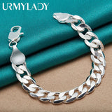 925 Sterling Silver 12MM Side Chain Bracelet For Men