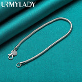 925 Silver 3mm Snake Chain Bracelet for Wedding Party