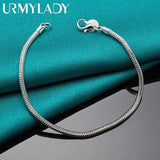 925 Silver 3mm Snake Chain Bracelet for Wedding Party
