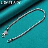925 Silver 3mm Snake Chain Bracelet for Wedding Party