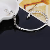 925 Sterling Silver 4mm Box Chain Bracelet Wedding Party Jewelry