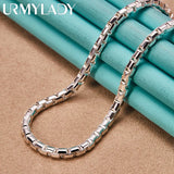 925 Silver 4mm Chain 18 Inch Necklace Wedding Party Gift Jewelry