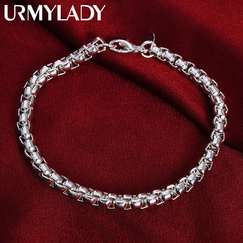 925 Silver Snake Bone Chain Bracelet Women Wedding Gift Jewelry
