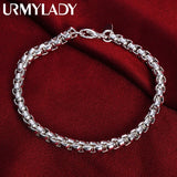 925 Silver Snake Bone Chain Bracelet Women Wedding Gift Jewelry