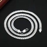925 Silver Fine Sideways Necklace 50-60cm Chain for Wedding